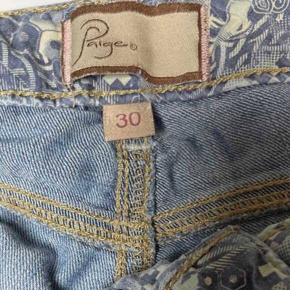 Paige Monte Boot Cutoff Shorts 30 Y2K‎ Denimcore Raw Hem Made in USA Denimcore - Picture 6 of 13